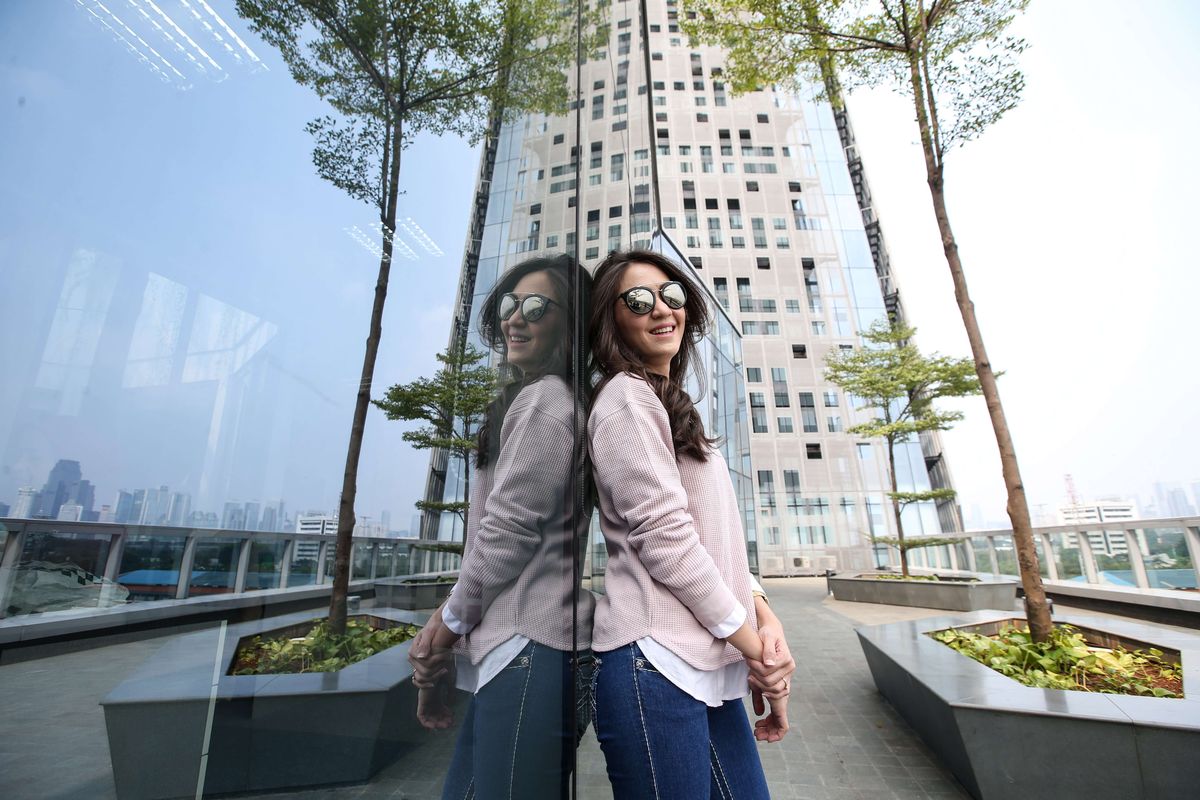 Aktris Grace Blessing saat berkunjung ke Kantor Redaksi Kompas.com di Menara Kompas, Jakarta, Kamis (9/5/2019). Kedatangannya dalam rangka promo film Pariban : Idola dari Tanah Jawa.