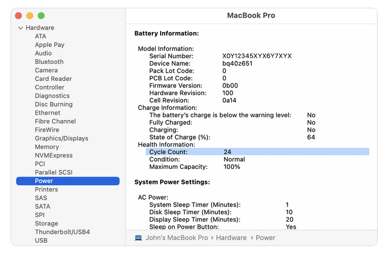 Ilustrasi cara cek kesehatan baterai Macbook.