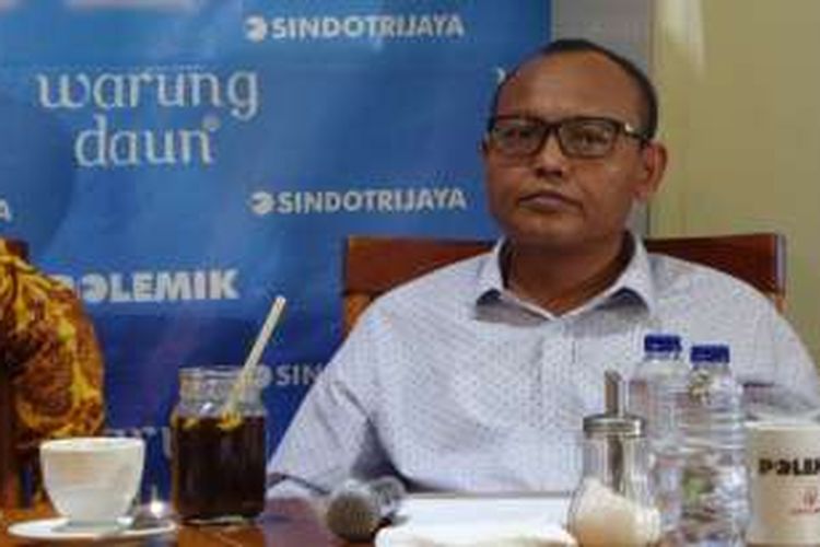 Ketua Tim Penjaringan Calon Gubernur DKI Jakarta dari Partai Gerindra, Syarif dalam acara diskusi di bilangan Cikini, Jakarta, Sabtu (30/7/2016)