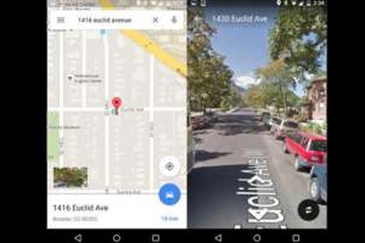 Thumbnail gambar akan muncul di kiri bawah tampilan Google Maps