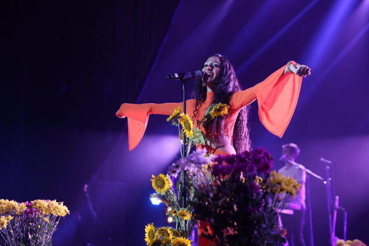 Raveena tampil di panggung Java Jazz Festival 2019  hari kedua di JIExpo Kemayoran, Jakarta Pusat, Sabtu (2/3/2019).