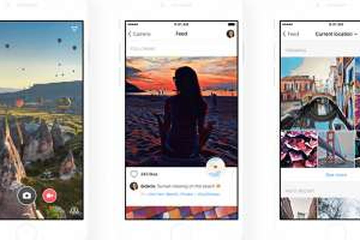 Tampilan baru Prisma dengan fitur jejaring sosial (Feed).