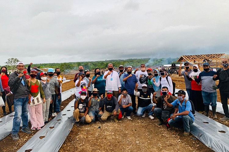 Bupati Thaher Hanubun membuka lahan seluas 28 hektar di Maluku Tenggara.