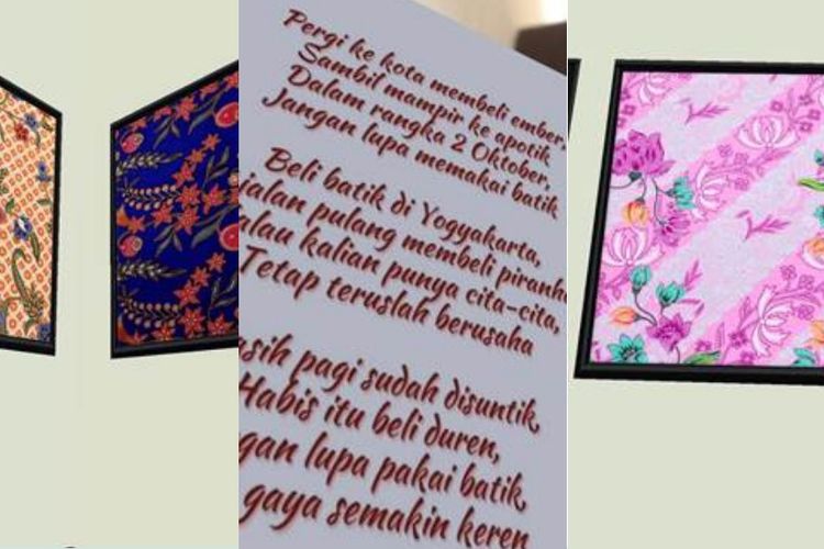 Contoh batik yang bisa ditemukan di lens portal Snapchat.