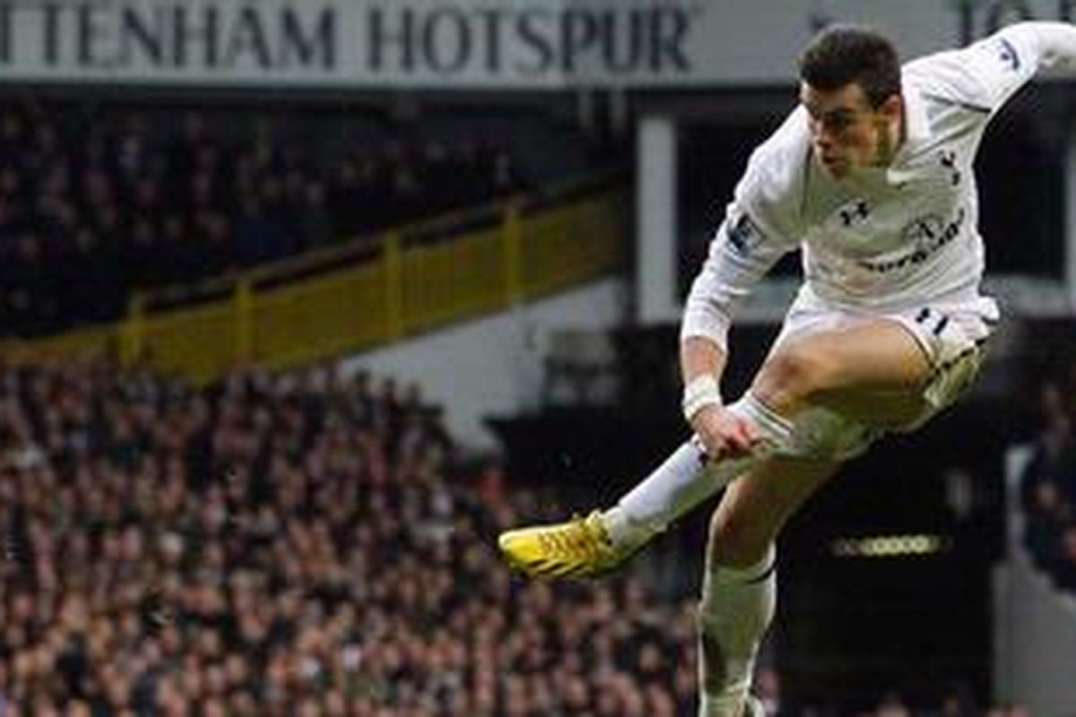 Pemain sayap Tottenham Hotspur, Gareth Bale.