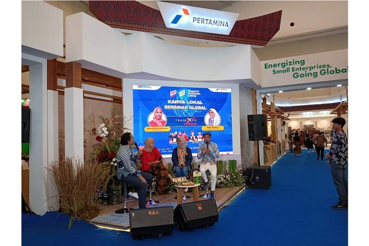 Pertamina mengadakan talkshow bersama Owner Nutsafir Cookies Sayuk Wibawati selaku mitra UMKM Binaannya pada TEI 2023.