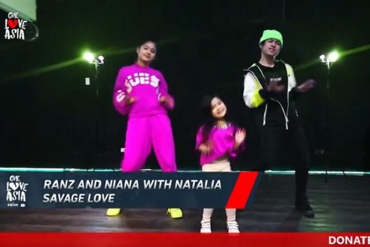 Ranz and Niana bersama Natalia di konser One Love Asia, Rabu (27/5/2020).