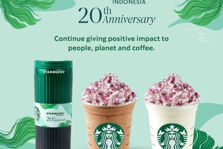 Starbucks Indonesia menghadirkan dua varian minuman eksklusif edisi terbatas pada 9-20 Mei 2022 untuk merayakan hari jadinya yang ke-20 tahun.