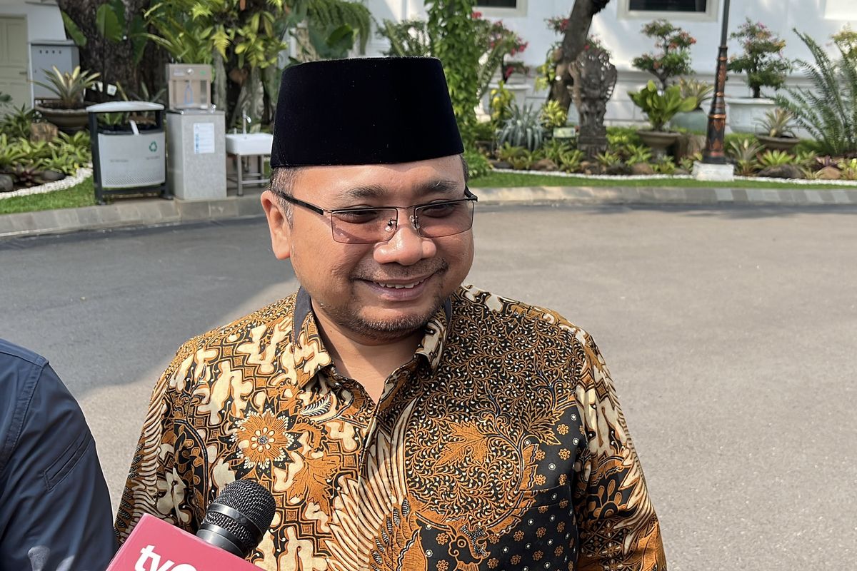 Menteri Agama (Menag) Yaqut Cholil Qoumas saat ditemui di Istana Negara Jumat (19/7/2024).