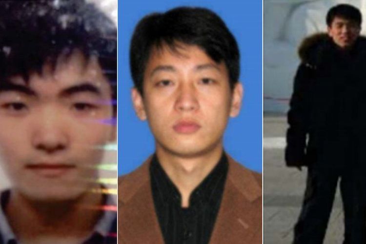 Pelaku kejahatan dari Korea Utara Kim Il, Park Jin Hyok, and Jon Chang Hyok. [Department of Justice Via BBC]