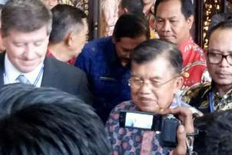 Wapres Jusuf Kalla setelah acara pertemuan ILO di Bali.