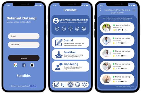 Mudah Konseling dengan Psikolog, Manfaatkan Aplikasi Sensible Karya Tim ITS