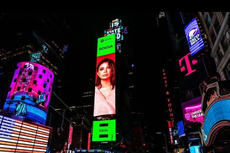 Wajah Rossa Terpampang di Billboard Times Square New York