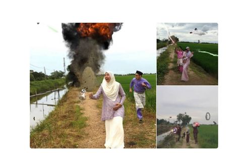 Foto Unik Keluarga di Malaysia Saat Lebaran Ini Viral, Seperti Apa Kisahnya?