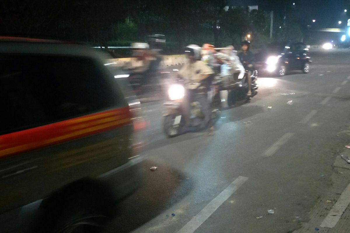 Kondisi jalur lintas Jalan Gatot Subroto, Jakarta Pusat, Selasa (24/9/2019).