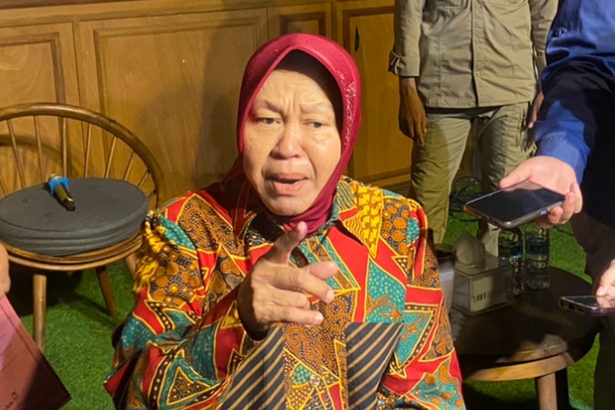 Cagub Jatim, Tri Rismaharini, di Surabaya, Selasa (24/9/2024).