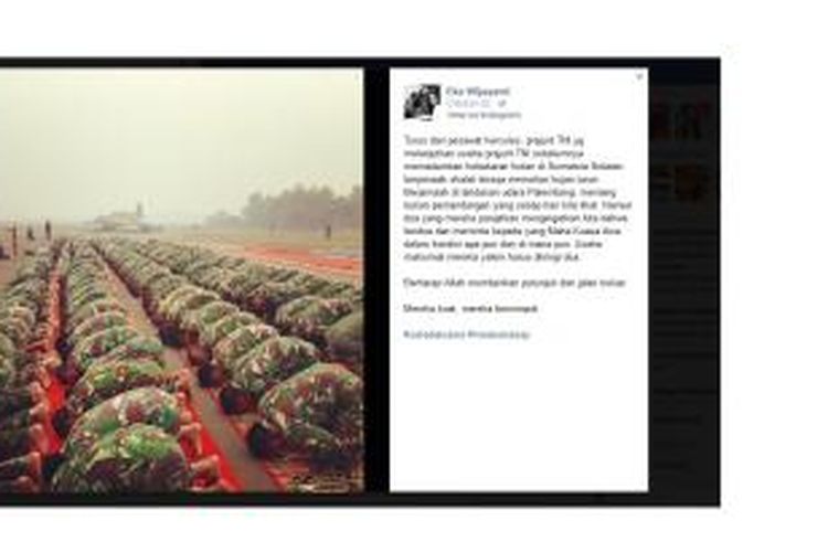 Foto prajurit TNI shalat berjamaah yang beredar di media sosial
