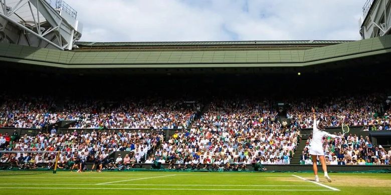 Lapangan tenis di Wimbledon, Inggris.
