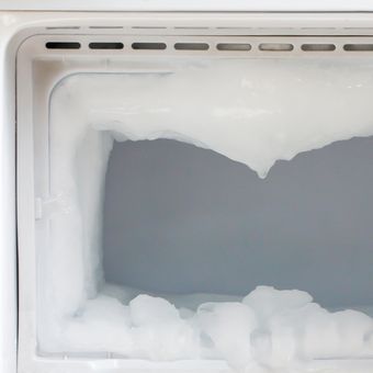 Ilustrasi bunga es di freezer.
