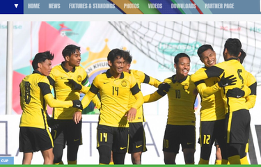 Skuad U23 Malaysia saat merayakan gol ke gawang Mongolia pada matchday kedua Grup J Kualifikasi Piala Asia U23 2022 di Stadion MFF, Ulaanbaatar, Kamis (28/10/2021) malam WIB.