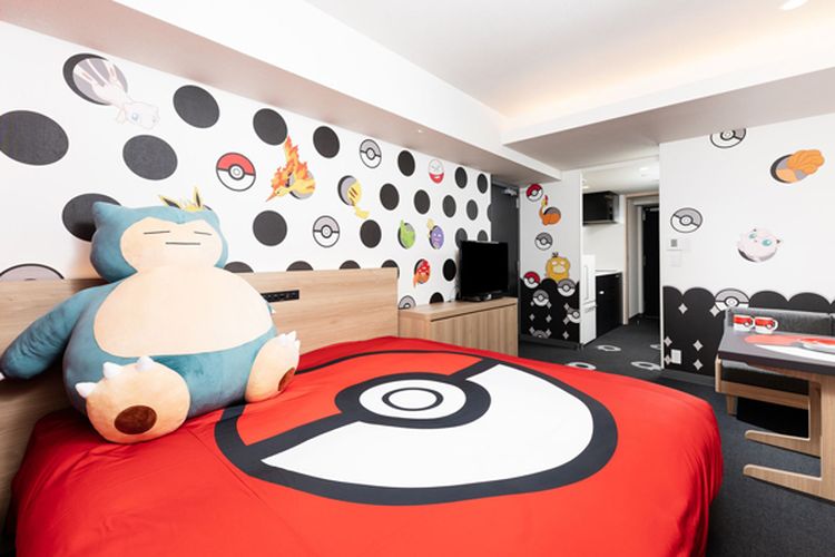 Penampakan kamar hotel bertemakan Pokemon di Apartment Hotel Mimaru, Jepang