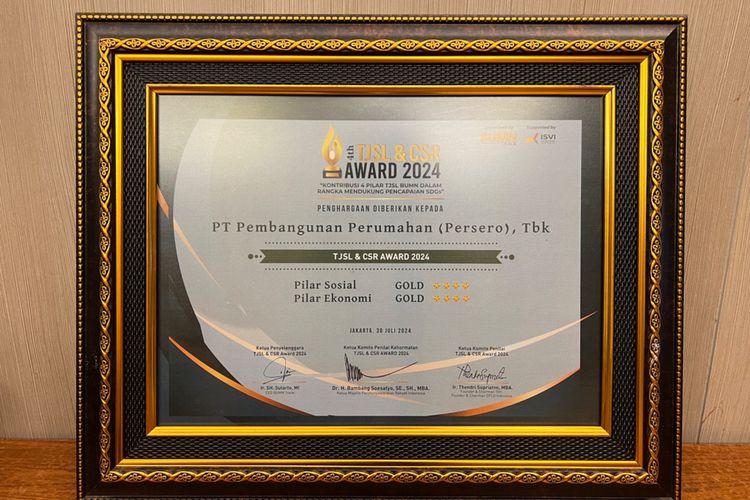 PT PP (Persero) Tbk (PTPP) meraih penghargaan bergengsi dalam The 4th TJSL & CSR Award 2024. Acara penghargaan ini berlangsung secara serentak di Auditorium Menara Bank Mega dan Hotel Borobudur, Jakarta, Selasa (31/7/2024). 
