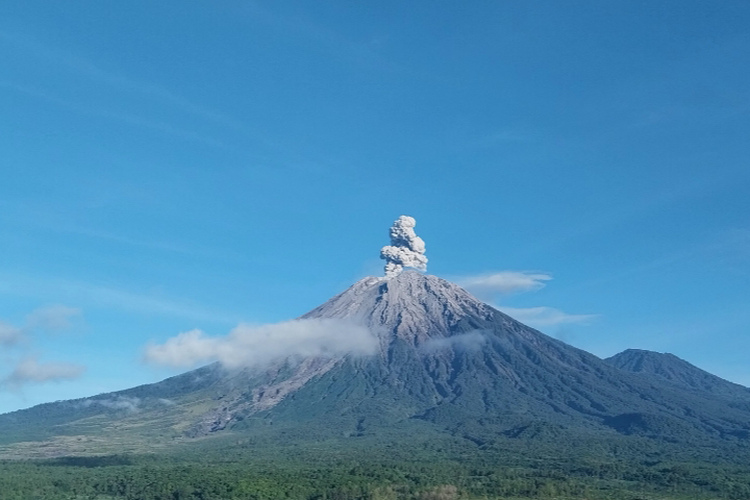 Gunung Semeru Meletus 2 Kali Rabu Pagi, Kolom Abu Setinggi 900 Meter
