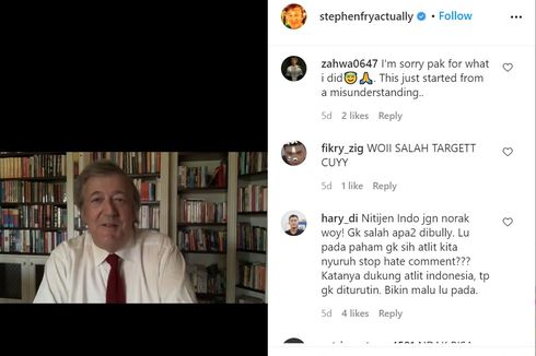 Mengira Wasit All England, Netizen Indonesia Ternyata Salah Serang Instagram Stephen Fry