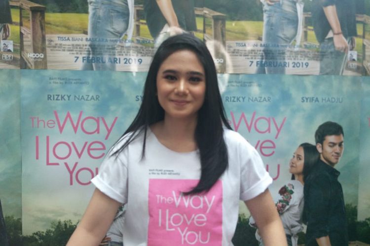 Tissa Biani dalam jumpa pers dan screening film The Way I Love You, di XXI Epicentrum, Kuningan, Jakarta Selatan, Jumat (1/2/2019).