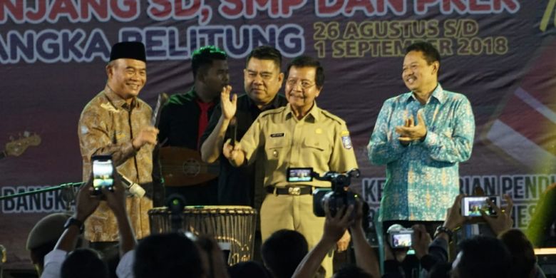 Festival Lomba Seni Siswa Nasional (FLS2N) ke-XI dibuka langsung Mendikbud Muhadjir Effendy di Pangkalpinang, Provinsi Bangka Belitung (27/08/2018).