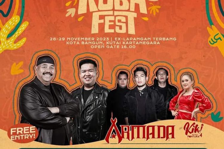 Koba Fest 2023 akan digelar di eks Lapangan Terbang Kota Bangun, Kukar, mulai Selasa (28/11/2023) sampai Rabu (29/11/2023).
