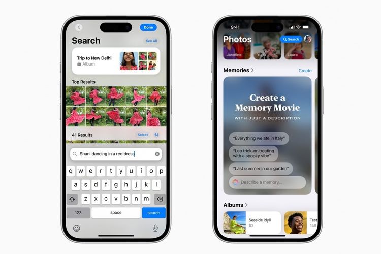 Aplikasi foto kedatangan fitur pencarian spesifik (kiri) dan Memories (kanan).