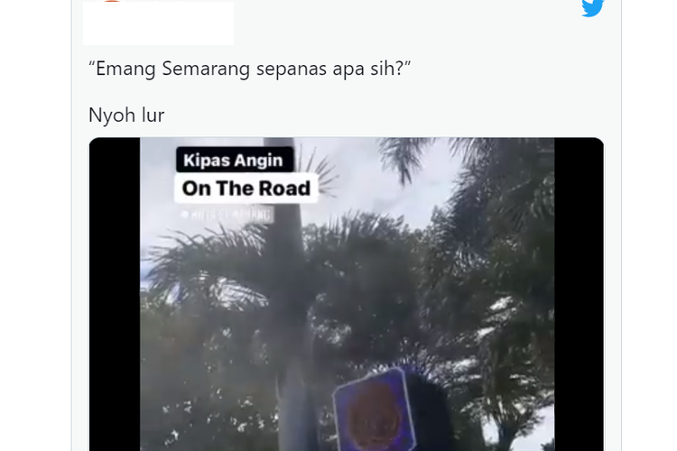 Sebuah video tentang benda warna biru disebut kipas angin on the road viral di media sosial Twitter.