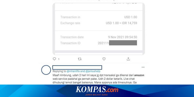 Pengguna Jenius Keluhkan Adanya Charge 1-2 Dollar AS dari Amazon, Ini Tanggapan BTPN - Kompas.com - KOMPAS.com