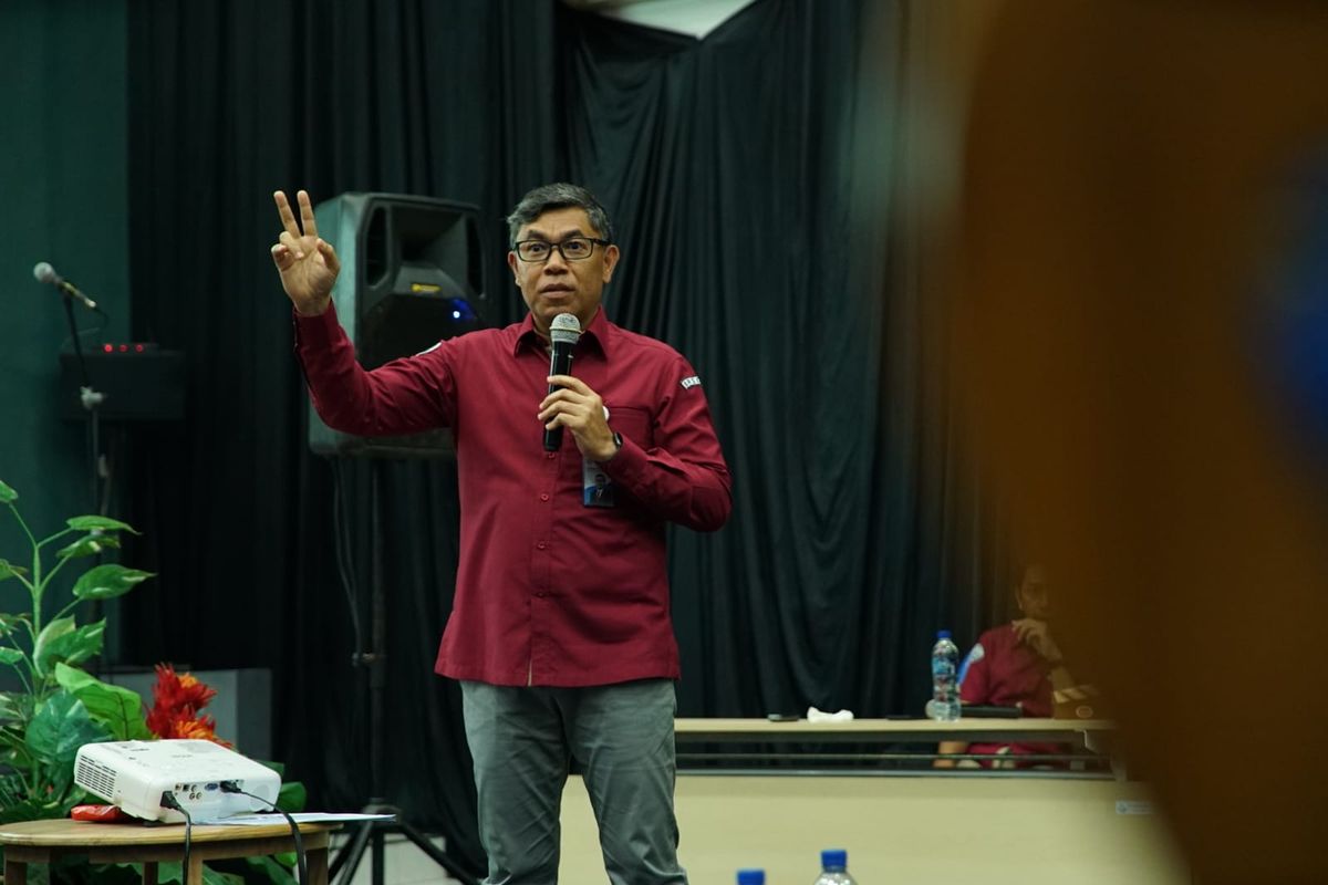 I Nyoman Radiarta pada Rapat Koordinasi (Rakor) Pengelolaan PNBP Lingkup BRSDM Tahun 2023, di Balai Pelatihan dan Penyuluhan Perikanan Banyuwangi, Kamis (12/1/2022).

