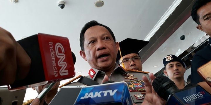 Kapolri Jenderal Pol Tito Karnavian usai menghadiri Dies Natalis dan Wisuda STIK-PTIK, Rabu (4/7/2018).