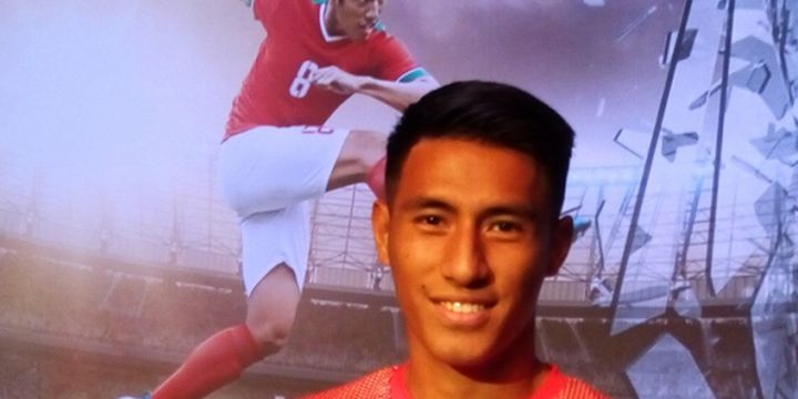 Pemain timnas sepak bola Indonesia Hanif Sjahbandi.