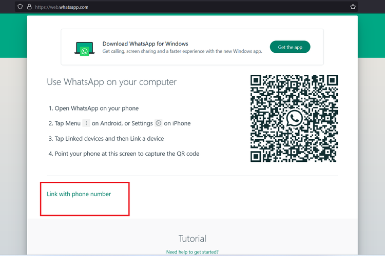 Ilustrasi cara login WhatsApp Web dengan nomor HP.