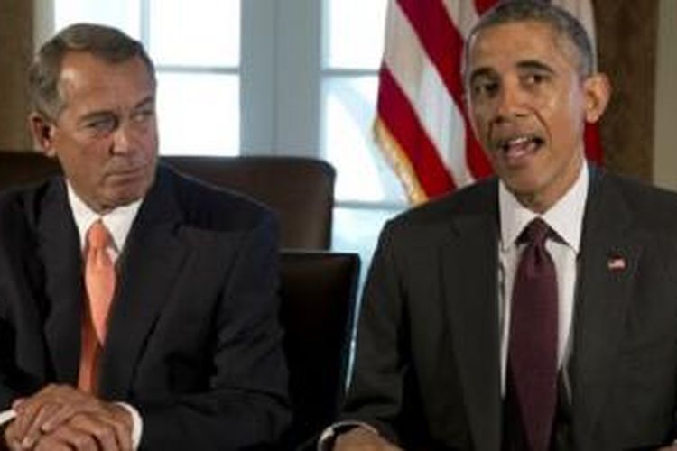 Pemimpin Kongres, John Boehner dan Obama: sementara menembus kebuntuan 