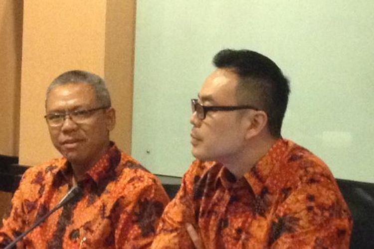 Ketua DPD REI DKI Jakarta, Amran Nukman dan Sekretaris Arvin F. Iskandar, di Sekretariat DPD REI DKI Jakarta, Rasuna Office Park, Kuningan, Jakarta Selatan, Selasa (23/9/2014).