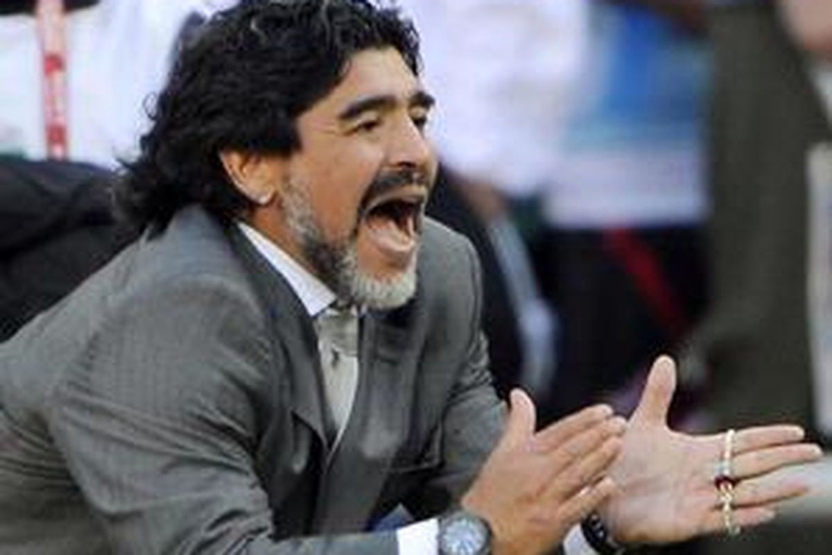Pelatih Argentina, Diego Maradona.