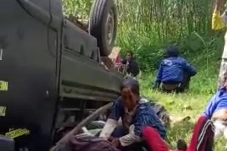 Tangkapan layar kecelakaan tunggal di Kabupaten Bondowoso menewaskan lima orang 