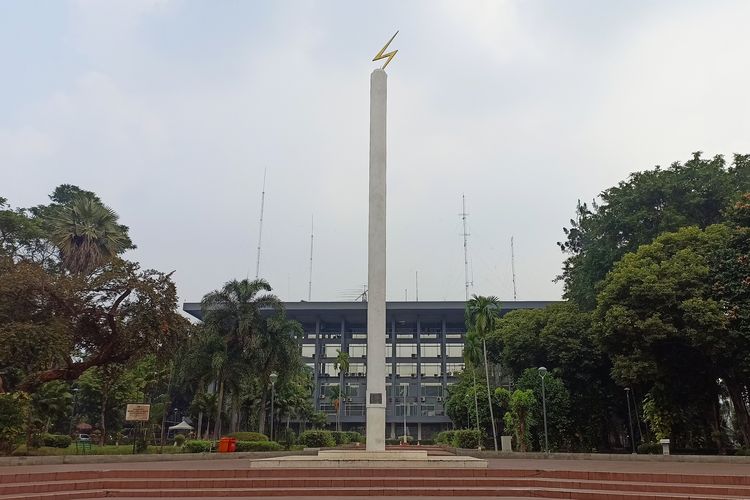 Tugu Petir di Taman Proklamasi atau Taman Proklamator di Jakarta Pusat, Kamis (27/7/2023).