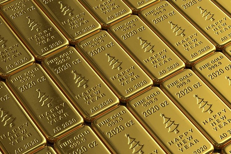 Ilustrasi harga emas dunia. Harga emas dunia terus menanjak dan menembus rekor baru di tengah ketegangan global dan ekspektasi pemangkasan suku bunga The Fed.