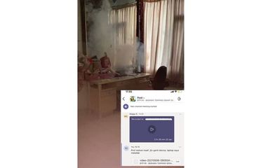 Foto laptop meledak saat kuliah online