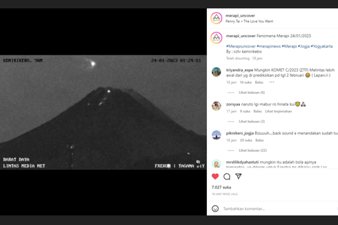 Kata BPPTKG soal Video Viral Benda Bercahaya Putih di Atas Gunung Merapi