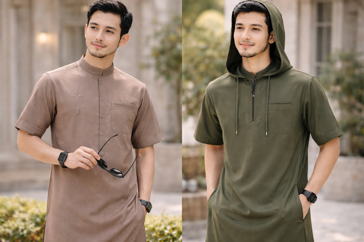 Tren Gamis Pria Lebaran 2026: Jubah Hoodie dan Lengan Pendek yang Lebih Santai.