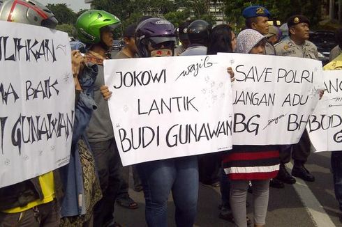 Puluhan Orang Demo, Desak Presiden Jokowi Lantik Budi Gunawan Jadi Kapolri