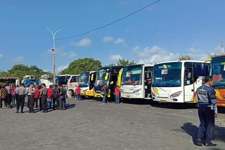 Bus yang disiapkan Ikawangi dan Pemkab Banyuwangi dari Bali 