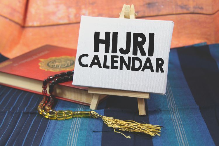 Ilustrasi kalender Islam, kalender Hijriah, kalender Hijriyah.
